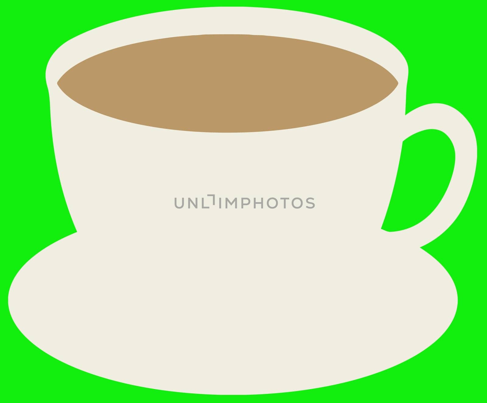 coffee  brown cup drink hot green background illustration