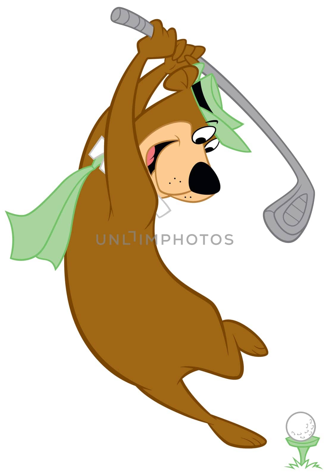 Yogi Bear Jellystone Park  cartoon funny sport golf illustration
