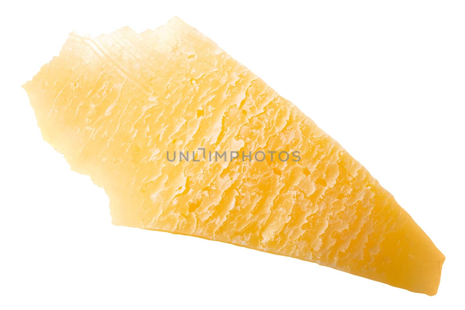 Parmesan cheese flake or shaving, isolated