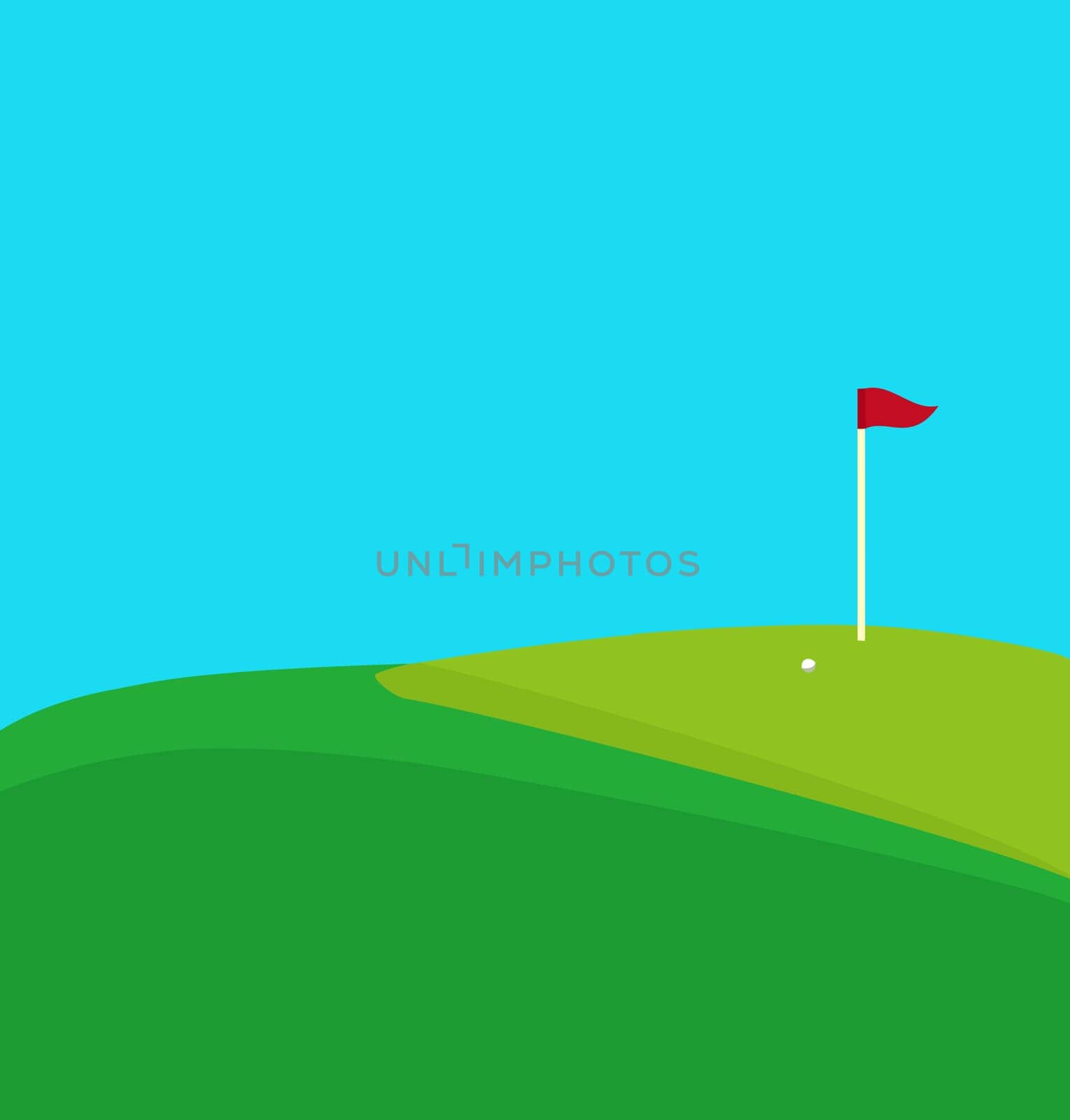 golf field target grass ball game illustration