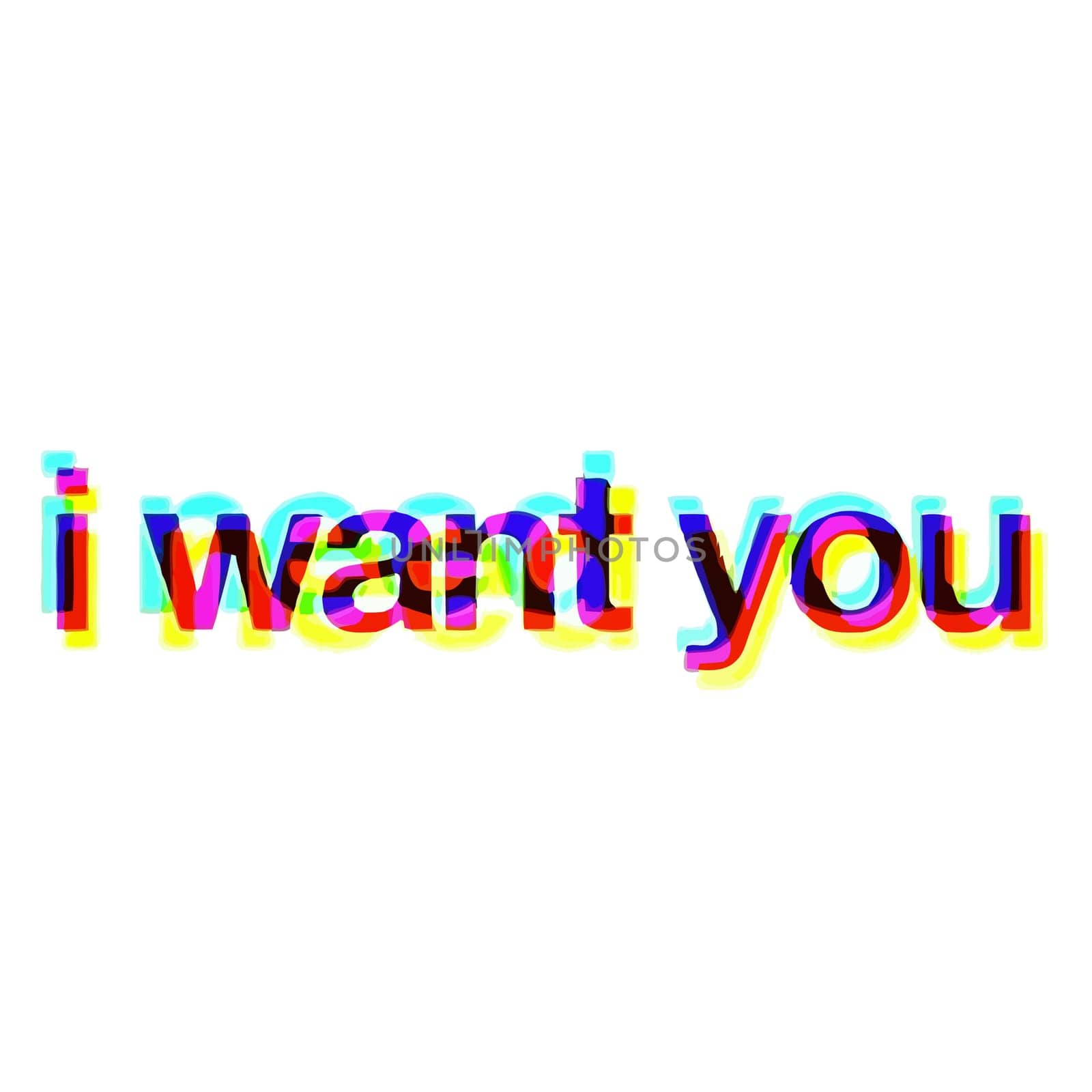 i want you text blurry letters control illustration