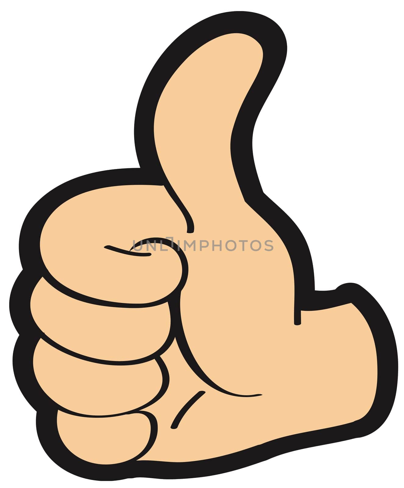 positive gesture like ok finger arm illustration