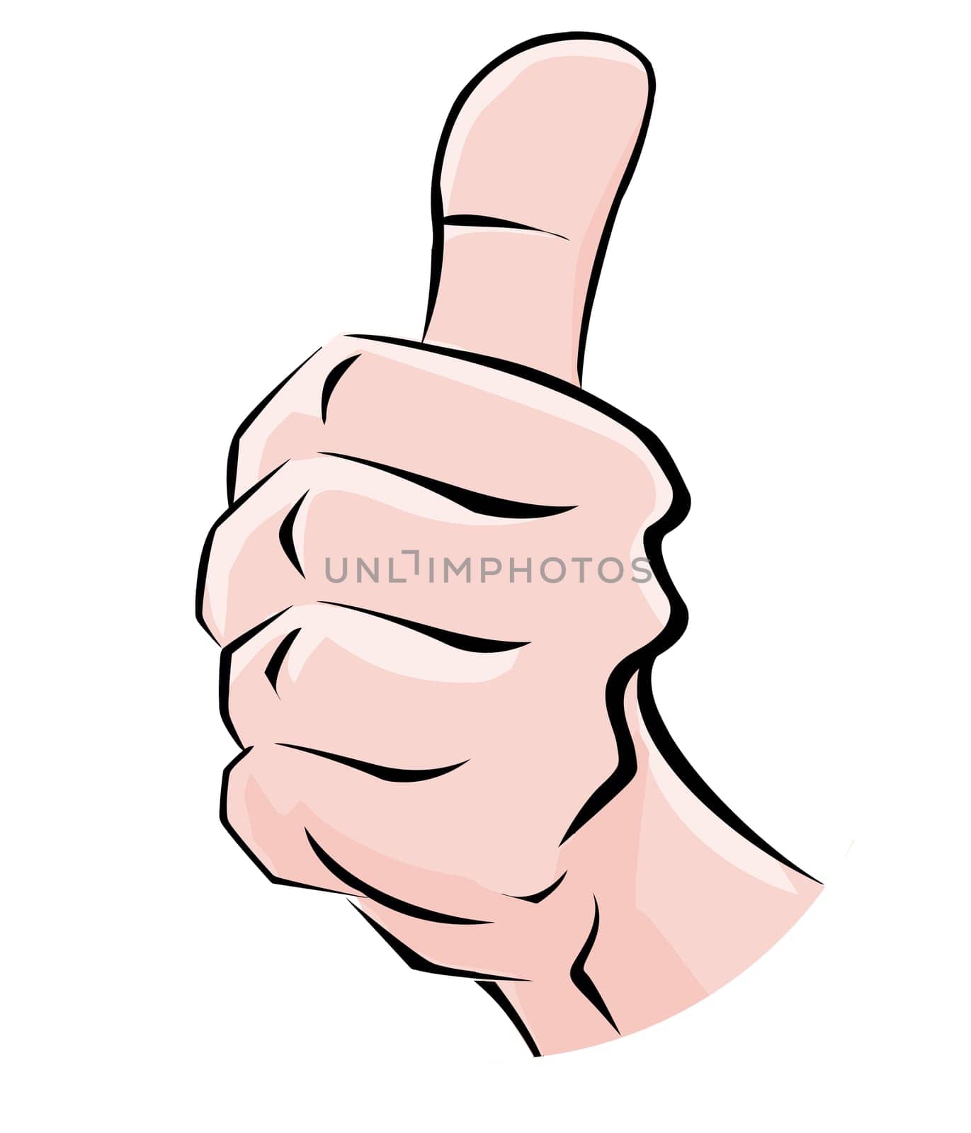 positive gesture like ok finger up arm illustration