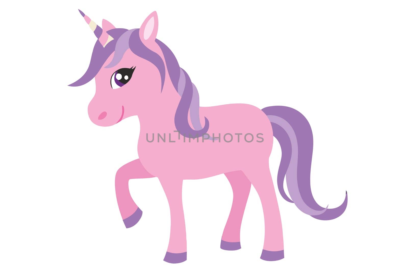 unicorn party fairy tale magic purple cute white illustration