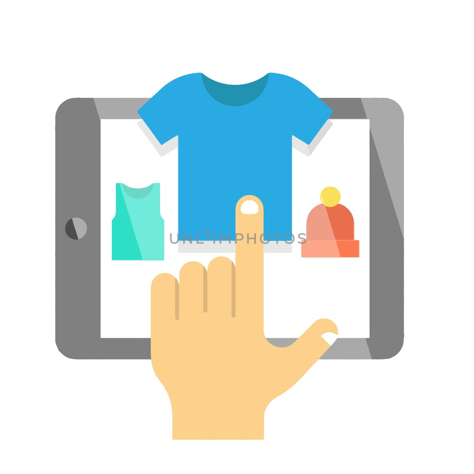 smartphone mobile online commerce buy finger transaction illustration