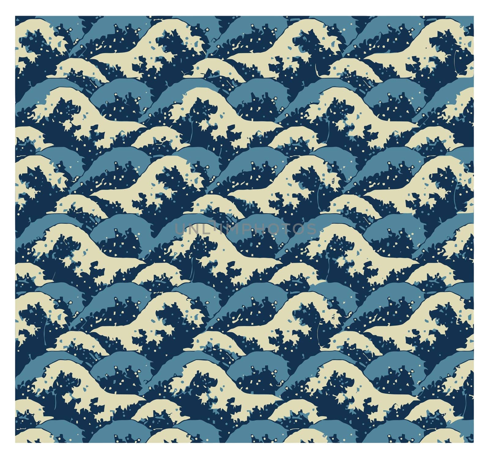 waves sea nature blue foam splash illustration motion pattern