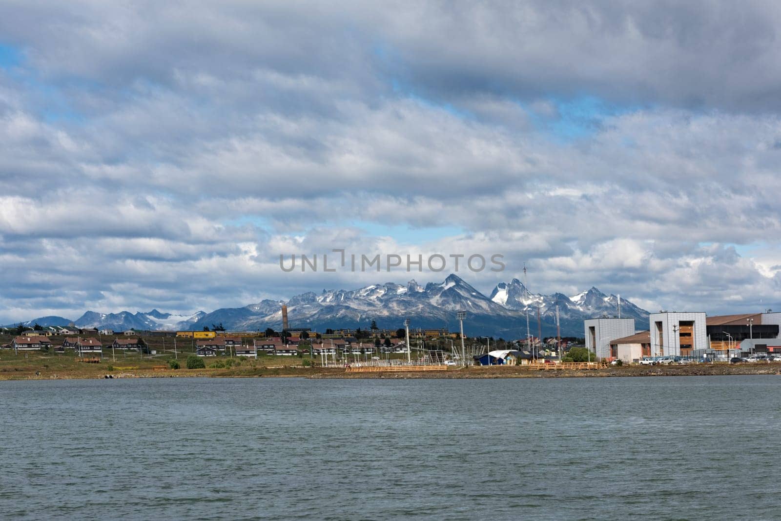 Ushuaia bay and mountains, Tierra del Fuego, Patagonia, Argentina