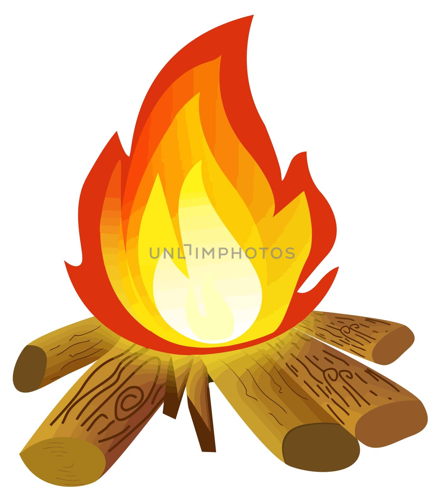 campfire bonfire flame hot wood illustration