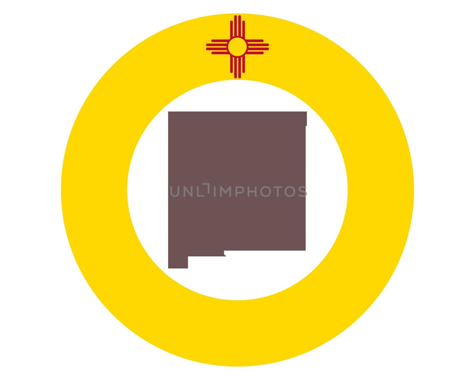 Landkarte von New Mexico auf Hintergrund mit Fahne