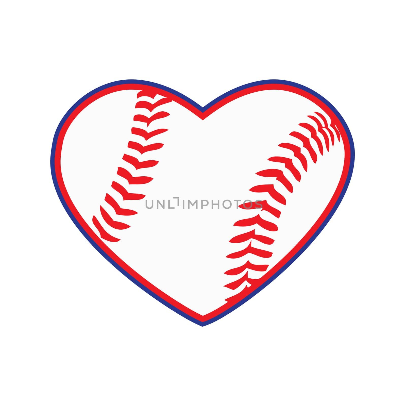 baseball ball object sport game love heart shape illustration