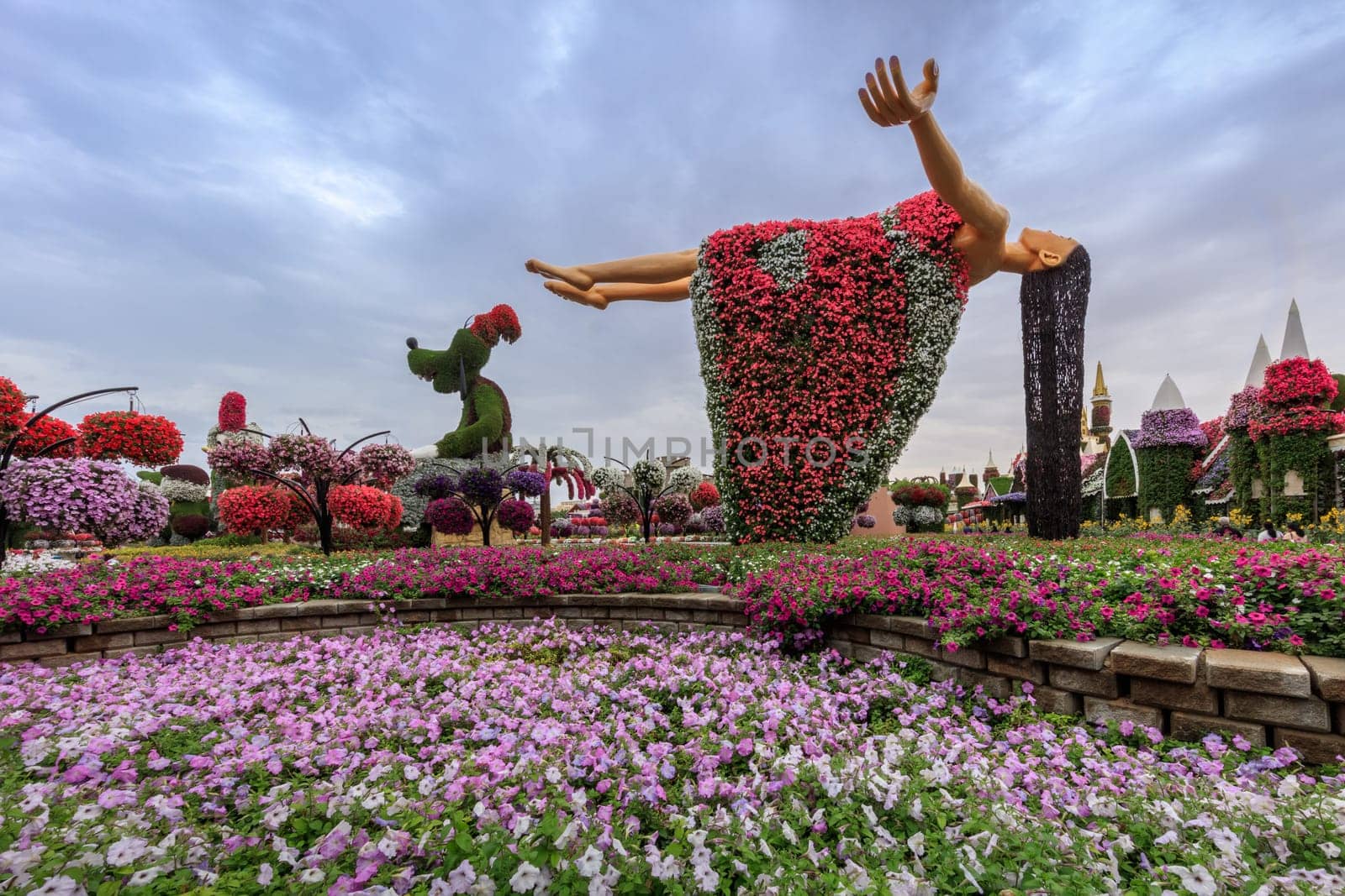 beautiful floral decorations in Miracle Garden. Dubai, United Arab Emirates
