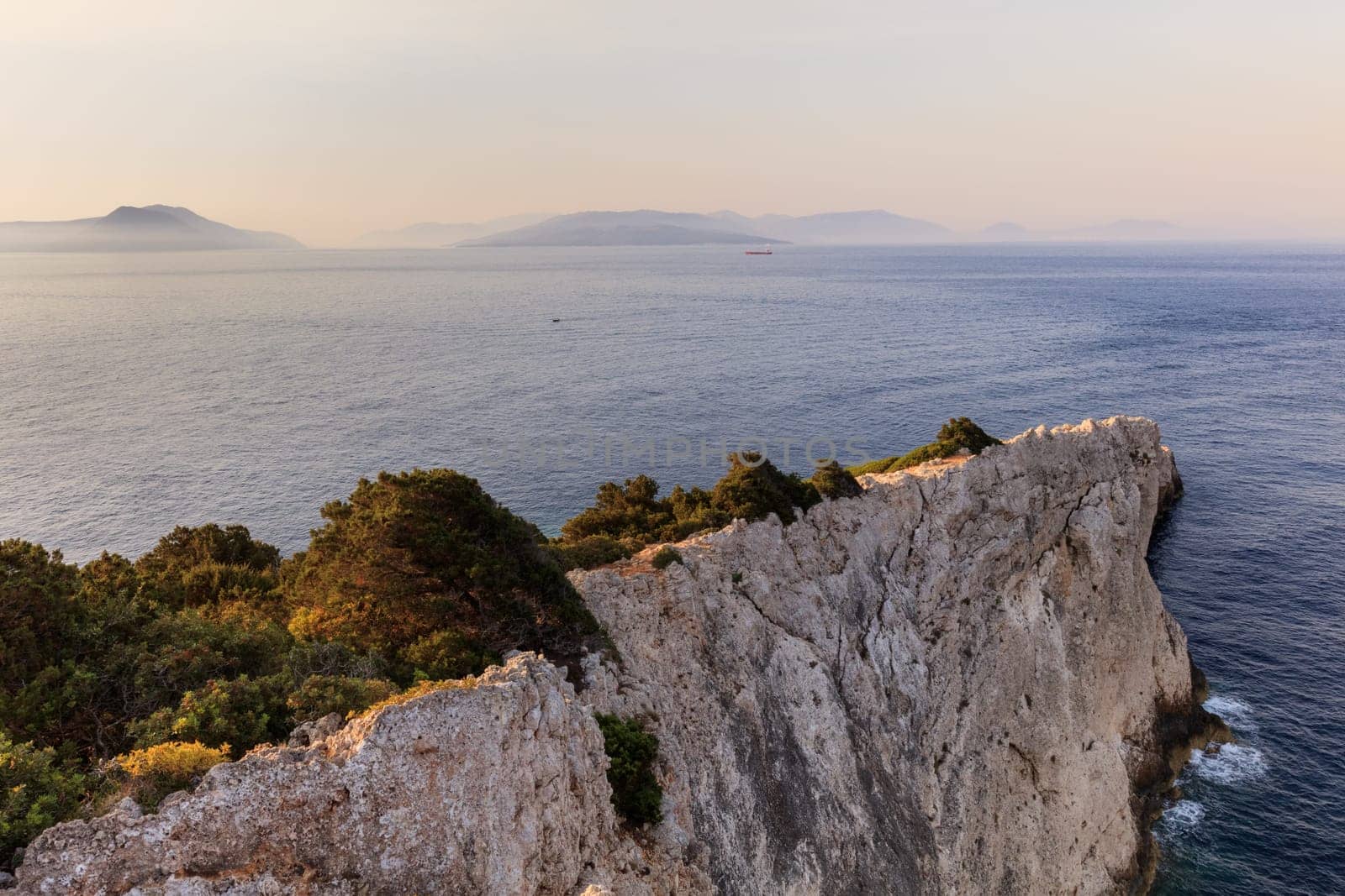 sunrise in Cape Doukato. Lefkada island, Greece