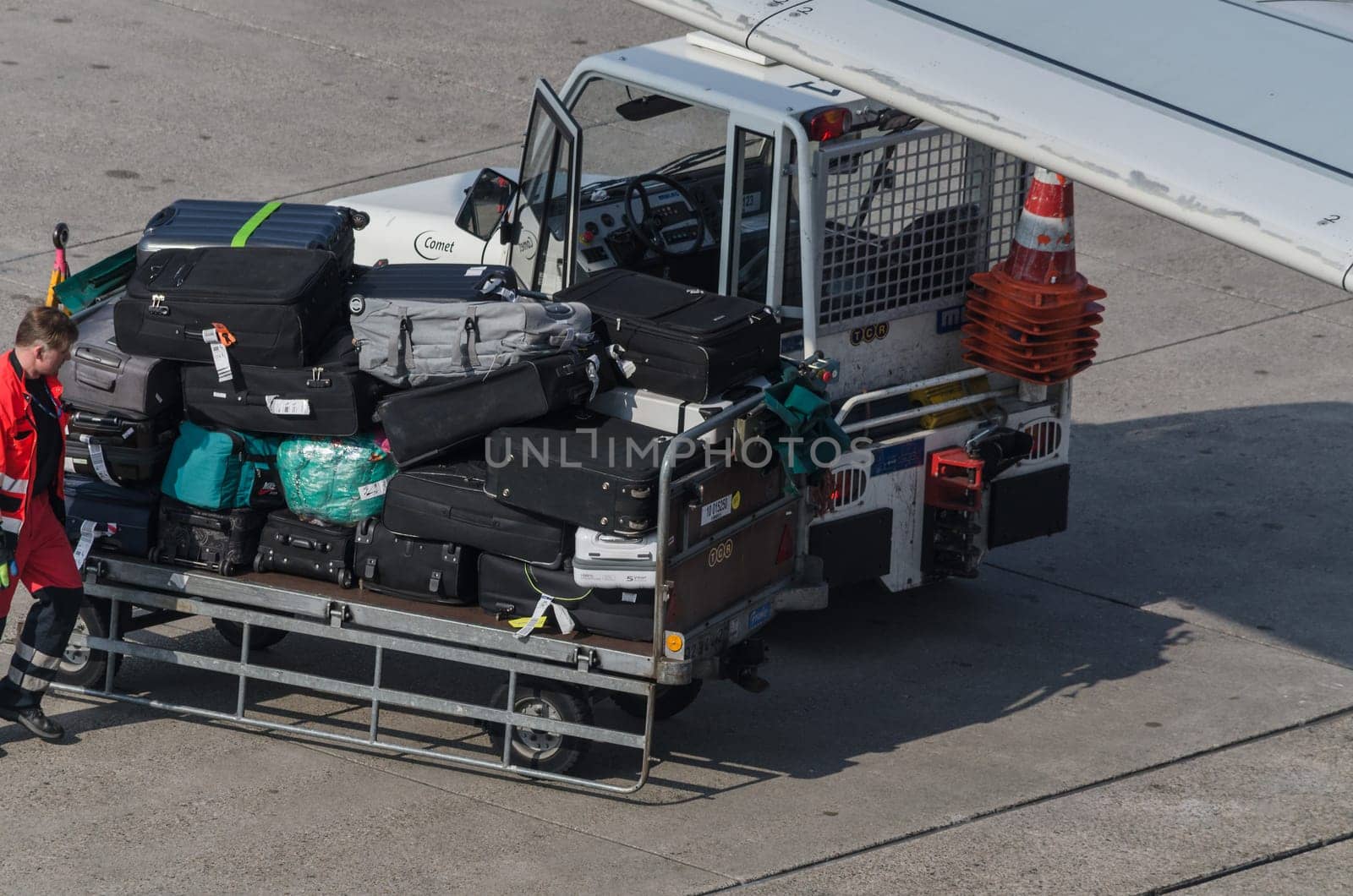 DUSSELDORF, NRW, GERMANY - MARCH 18, 2015: .Condor Boing 757-300 during startup on the Duesseldorf airport.