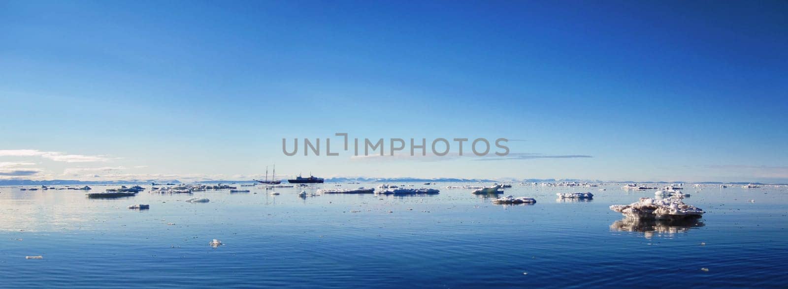 Sailship and Motor Vessel at Kapp Lee, Dolerittneset, Spitsbergen, svalbard coast