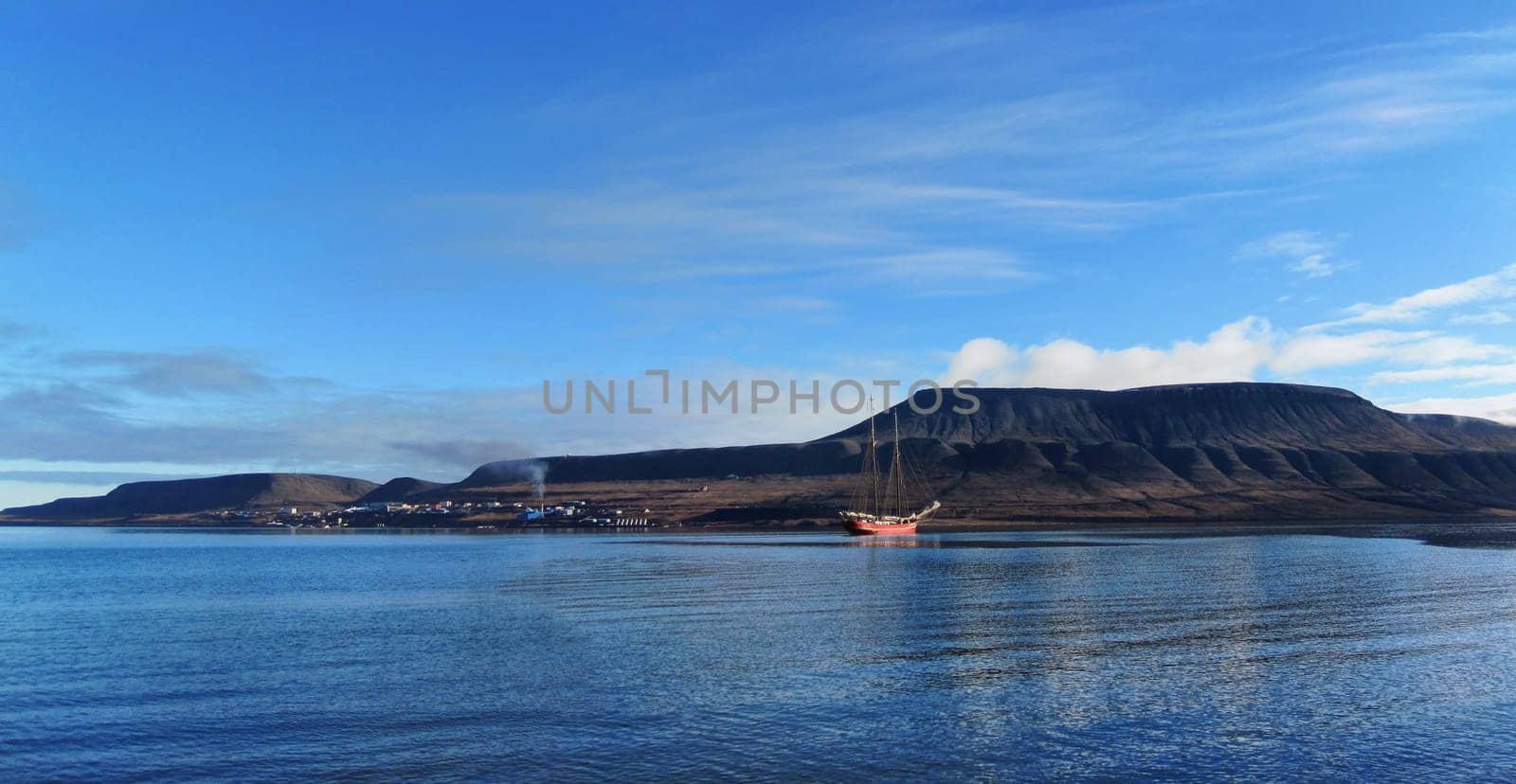 Sailship in Barentsburg at Grønfjorden, Spitzbergen