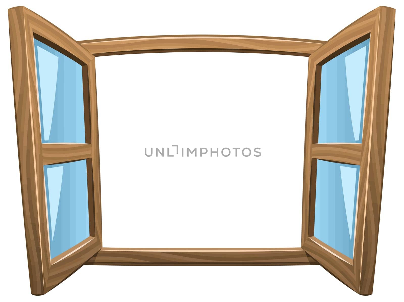 window open wooden structure square white architecture illustration