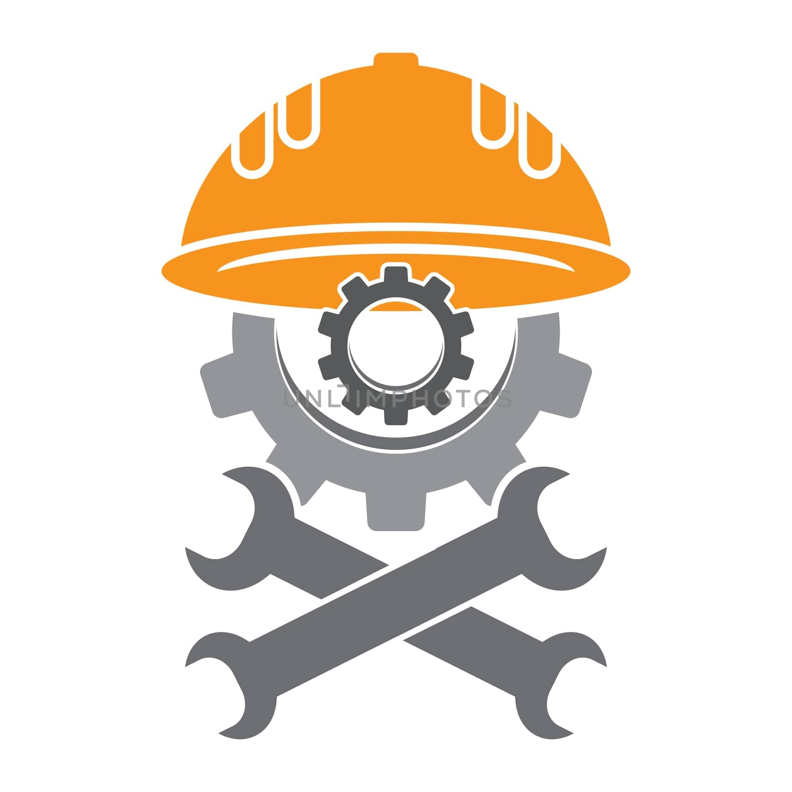 Repair Icon with Wrench and Gear Isolated on White Background. Mechanic Service Concept . Technical Maintenance. Troubleshooting Banner. Tech Support.