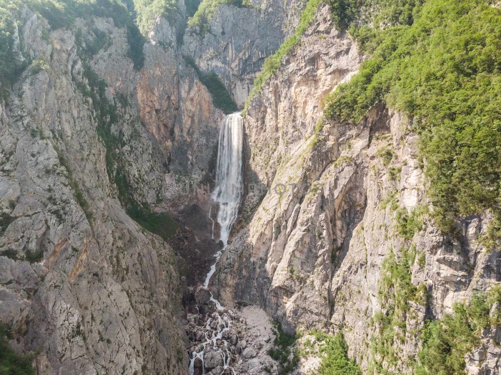 Waterfall Boka in Triglav National Park, Slovenia, Bovec, Europe.