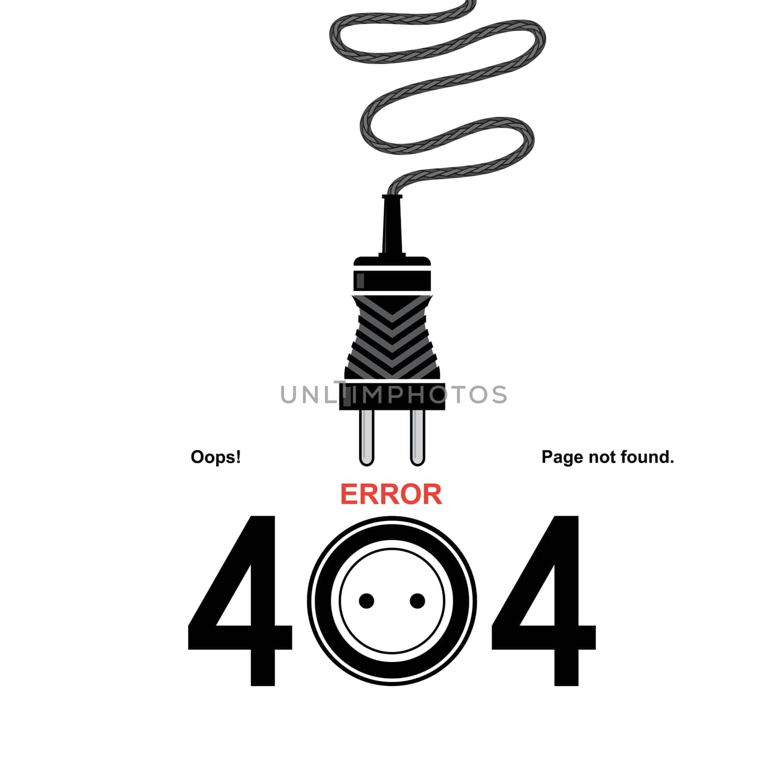 Repair Icon with Plug Isolated on White Background. Mechanic Service Concept . Technical Maintenance. Troubleshooting Banner. Tech Support. 404 Error. Page Not Found.
