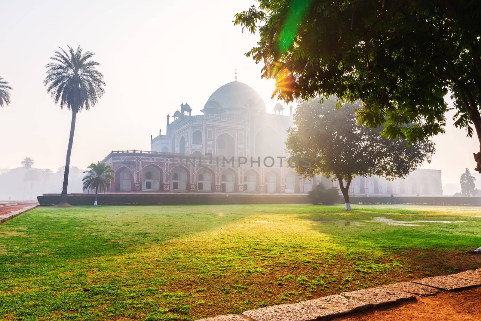 Humayun's Tomb in India, New Delhi, beautiful sunrise view.