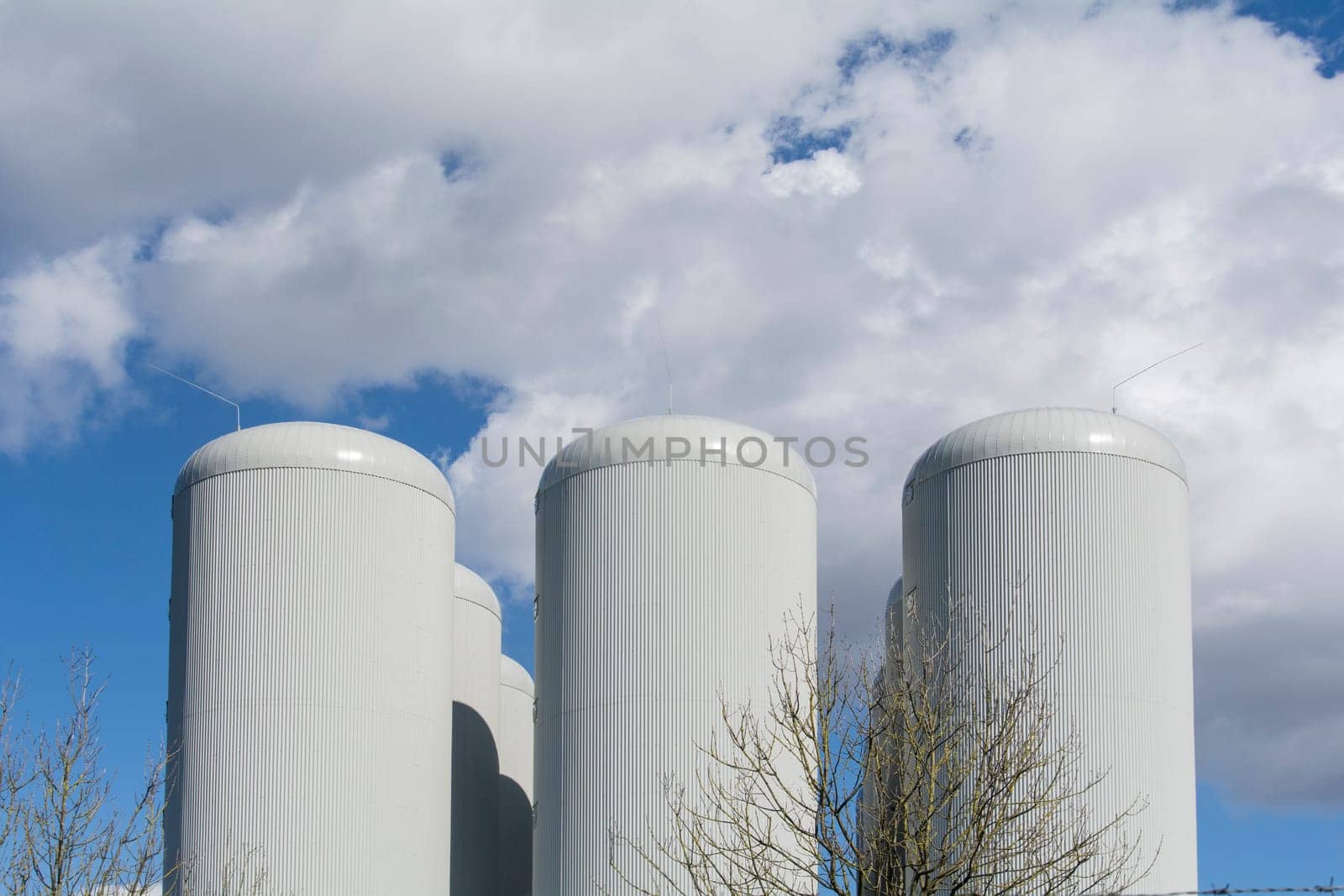 industry tanks and blue sky