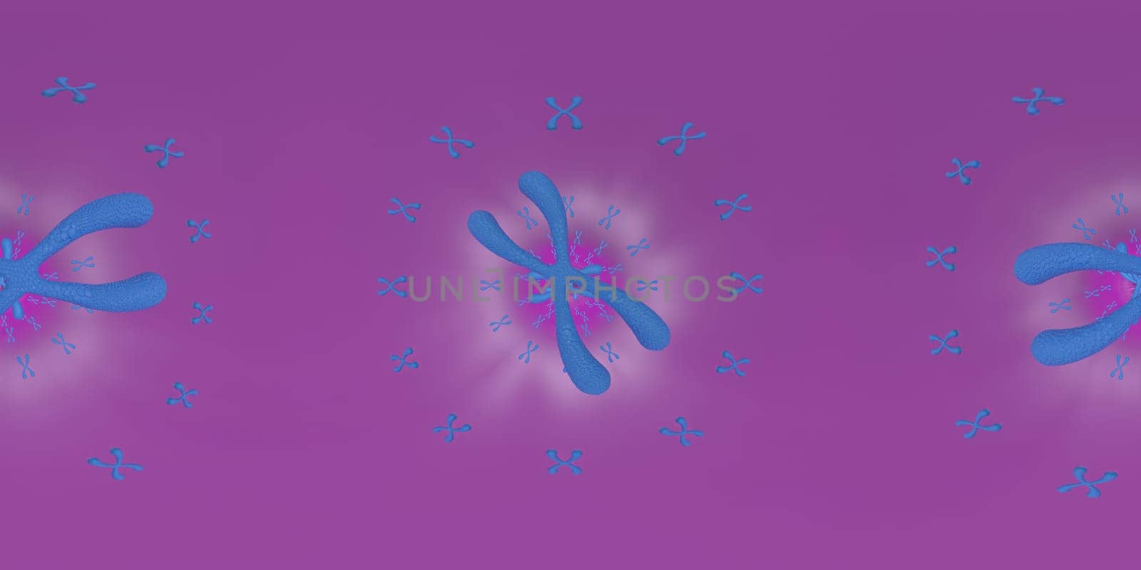 3d illustration of Chromosome scientific background. Equirectangular  360 VR image.  The medical panoramic background.