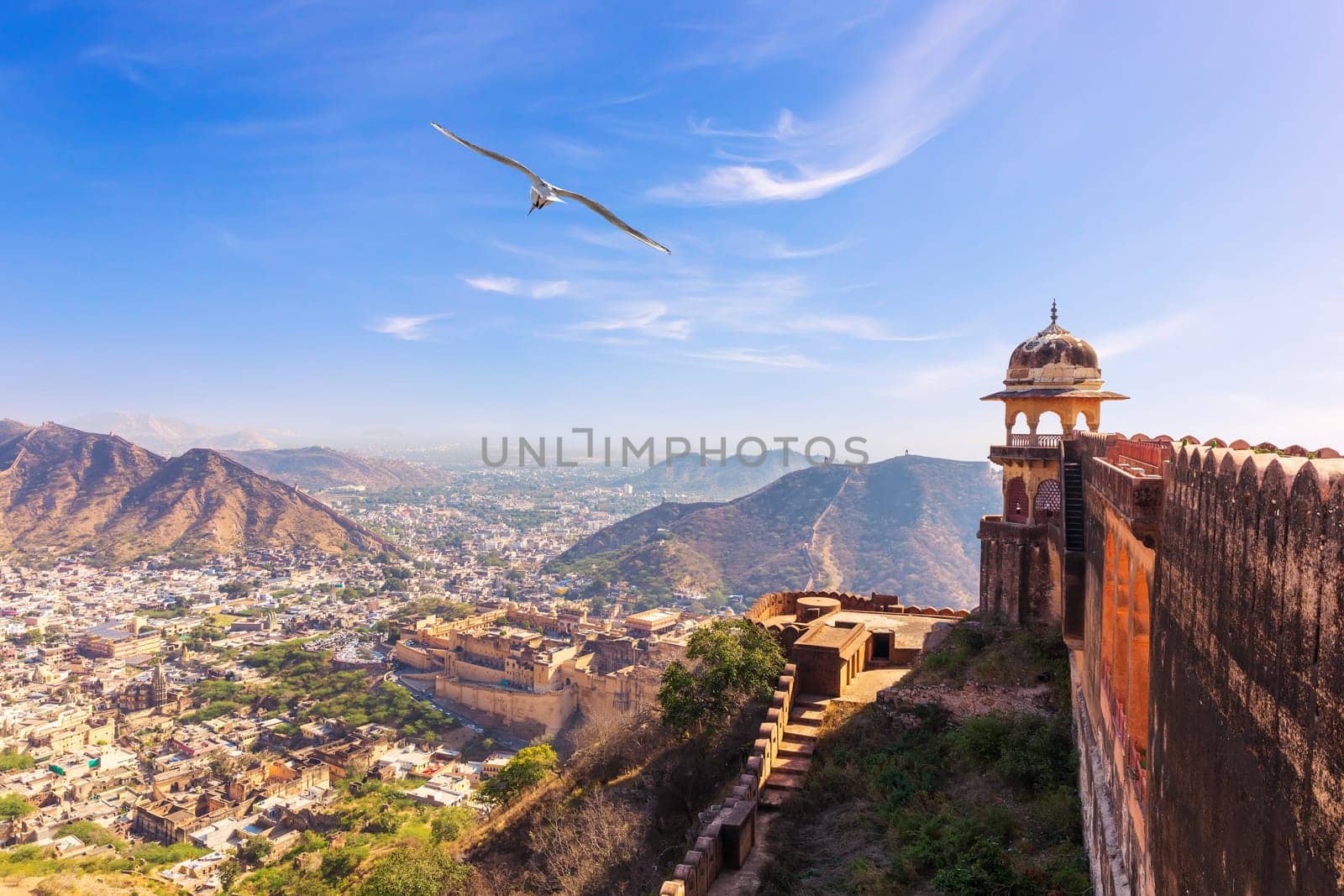 Famous Jaigarh Fort and the view from it, India, Jaipur.