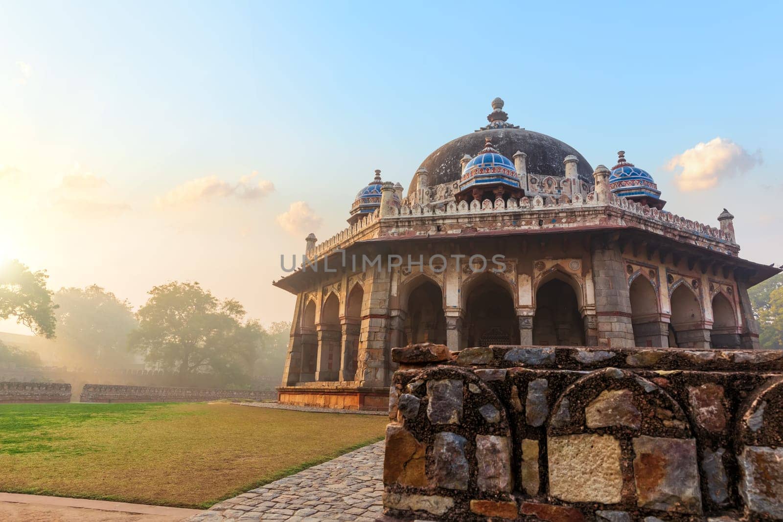 Tomb of Isa Khan, the Humayun's Tomb garden, India, New Delhi.