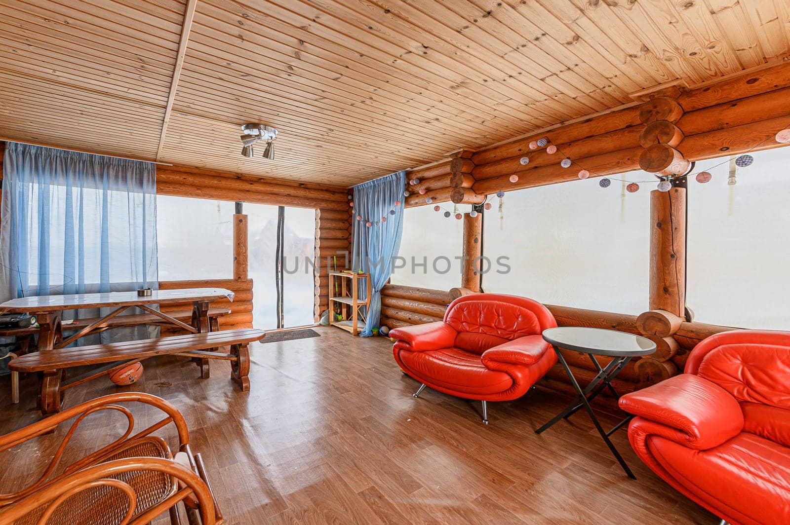 Russia, Moscow- November 15, 2019: interior room apartment modern bright cozy atmosphere. general cleaning, home decoration, preparation of house for sale. wooden country house