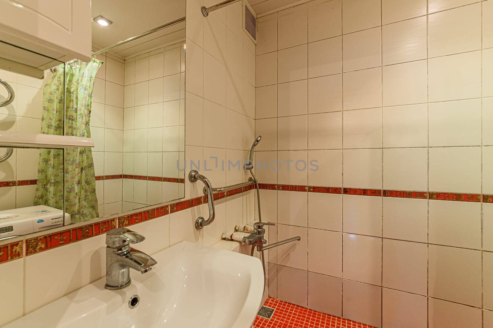 Russia, Moscow- November 15, 2019: interior room apartment modern bright cozy atmosphere. general cleaning, bathroom, sink, decoration elements, toilet