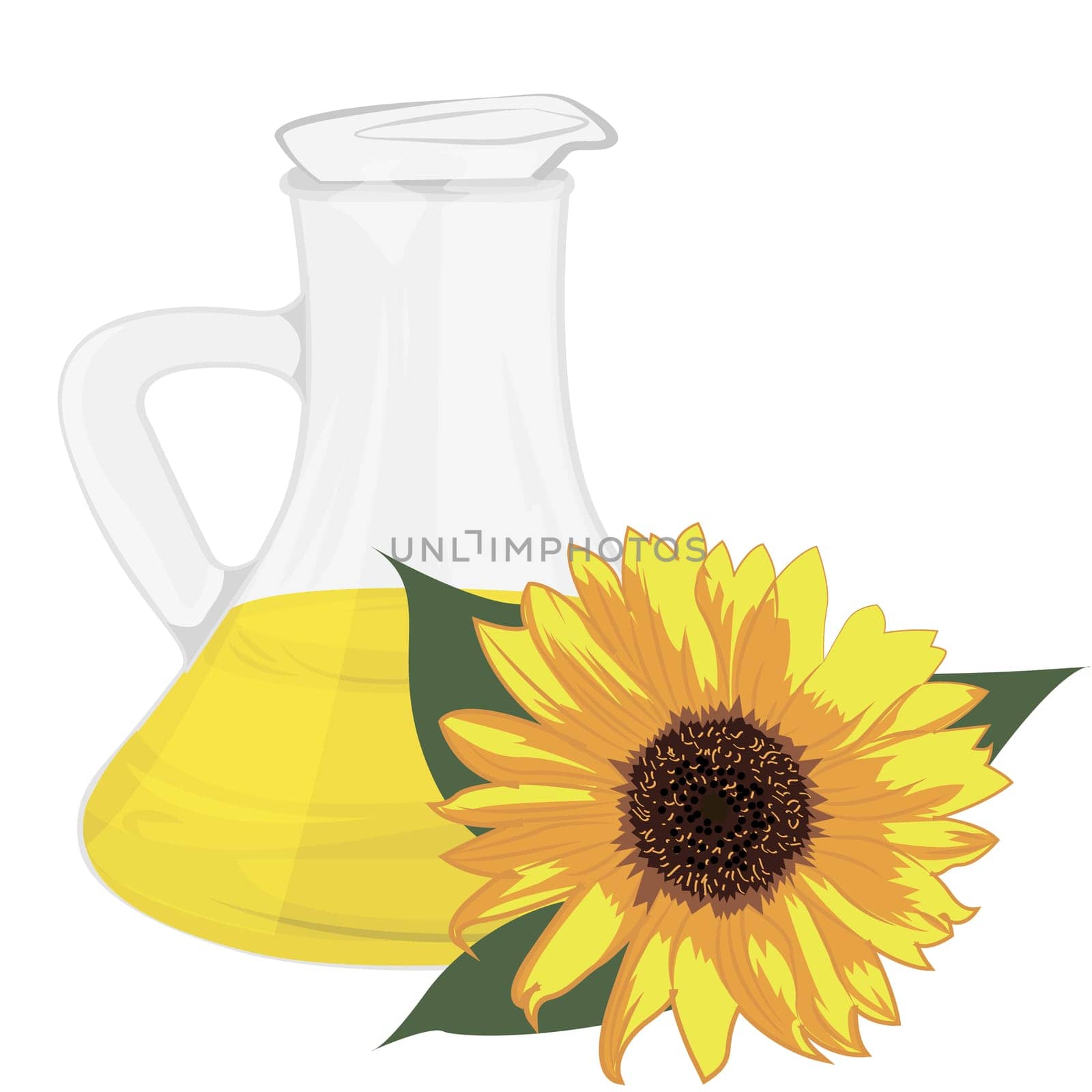 Sunflower oil vector illustration isolated on a white background