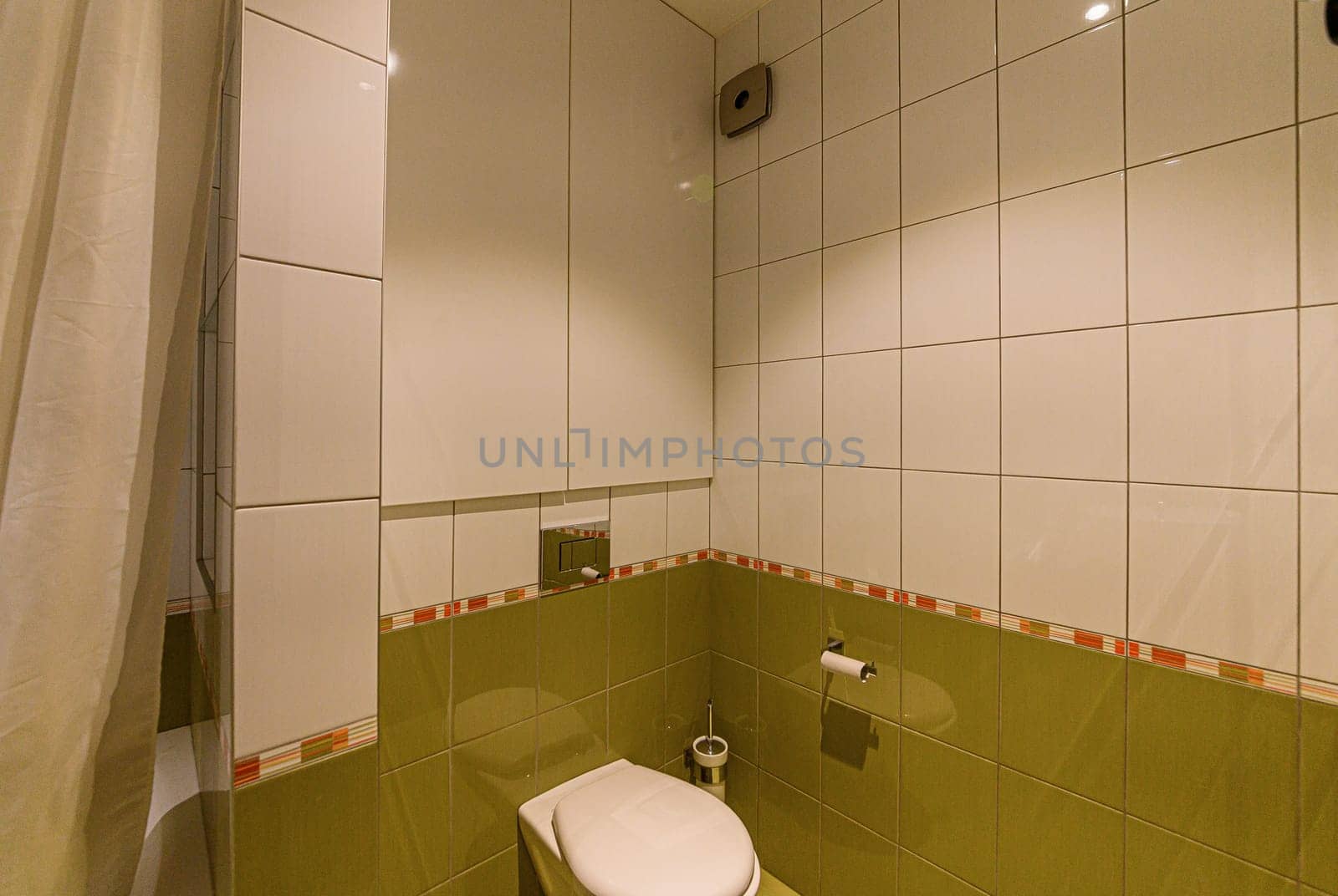 Russia, Moscow- November 15, 2019: interior room apartment modern bright cozy atmosphere. general cleaning, bathroom, sink, decoration elements, toilet
