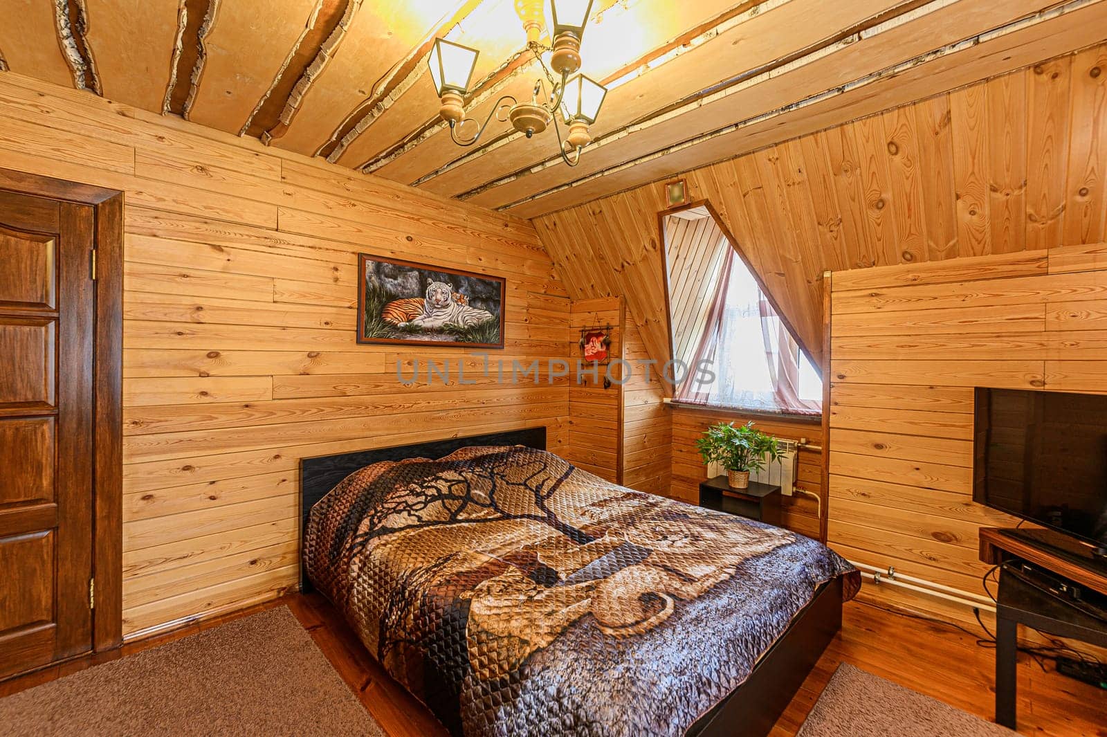 Russia, Moscow- November 15, 2019: interior room apartment modern bright cozy atmosphere. beautiful designer country house with wooden elements