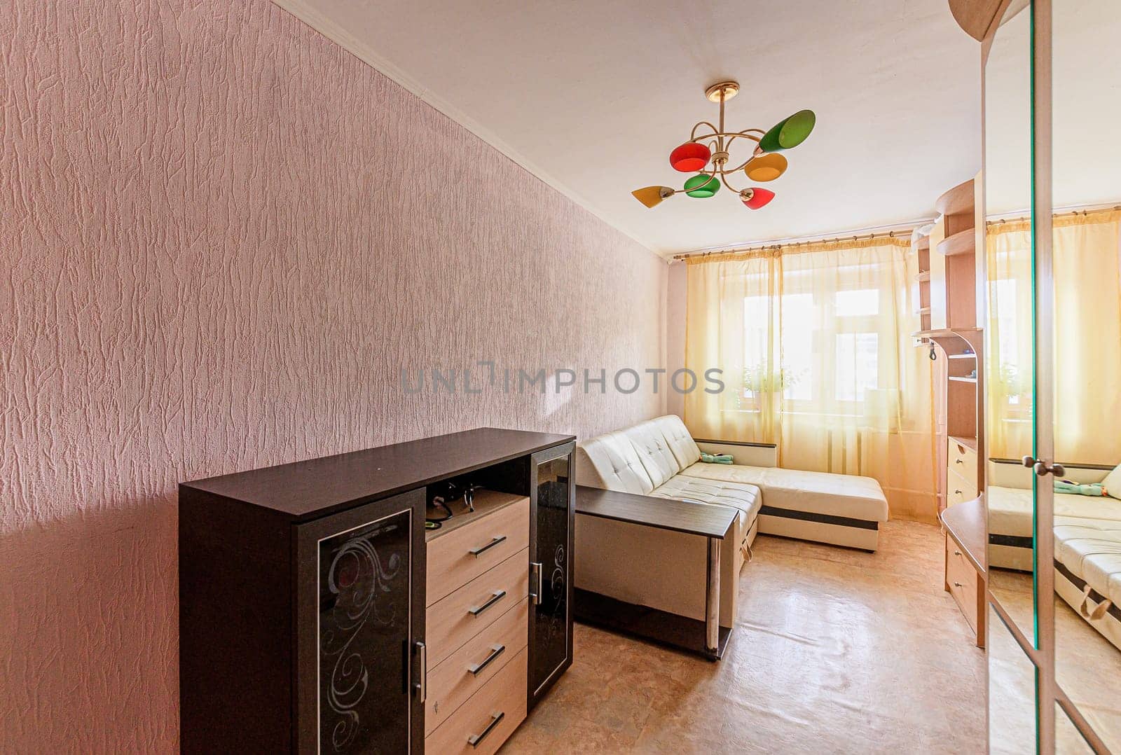 Russia, Moscow- November 15, 2019: interior room apartment modern bright cozy atmosphere. general cleaning, home decoration, preparation of house for sale