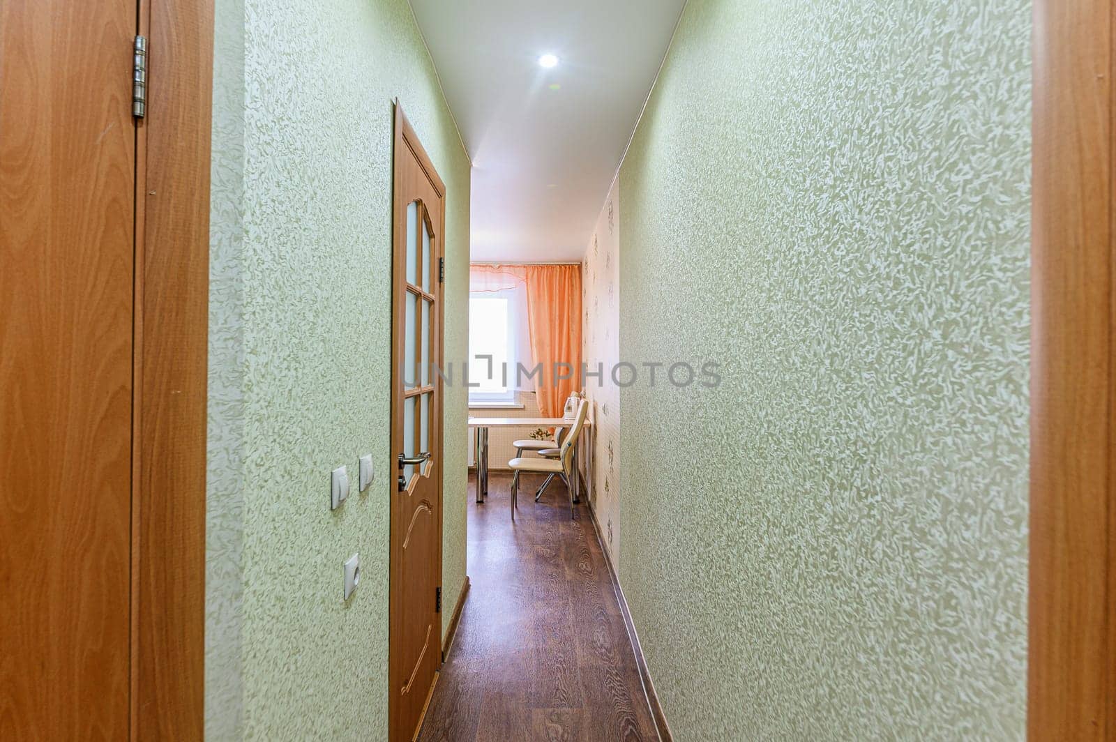 Russia, Moscow- November 15, 2019: interior room apartment modern bright cozy atmosphere. general cleaning, home decoration, preparation of house for sale. room doors, repair corridor