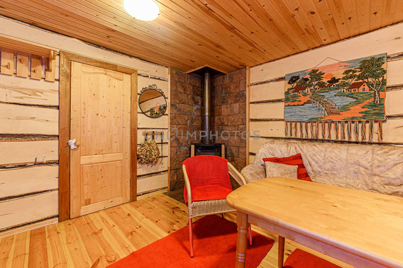 Russia, Moscow- November 15, 2019: interior room apartment modern bright cozy atmosphere. general cleaning, home decoration, bathhouse, sauna