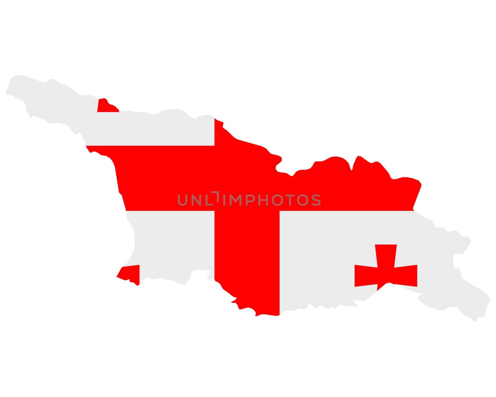 Fahne in Landkarte von Georgien