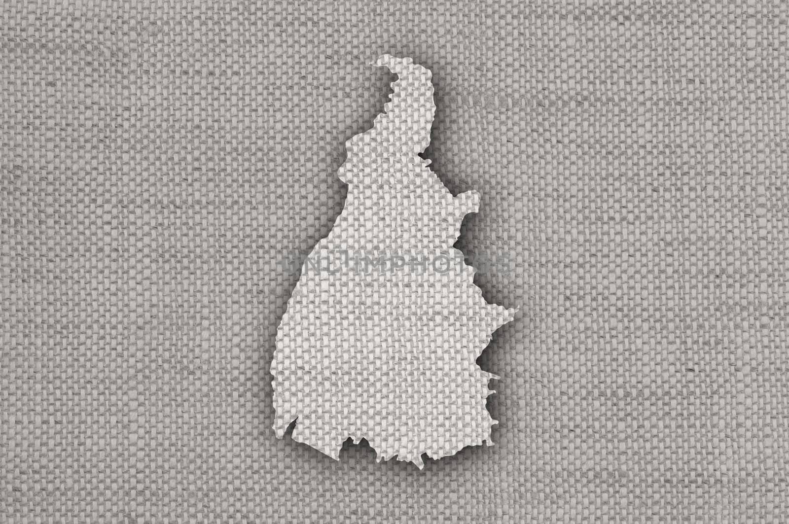 Map of Tocantins on old linen