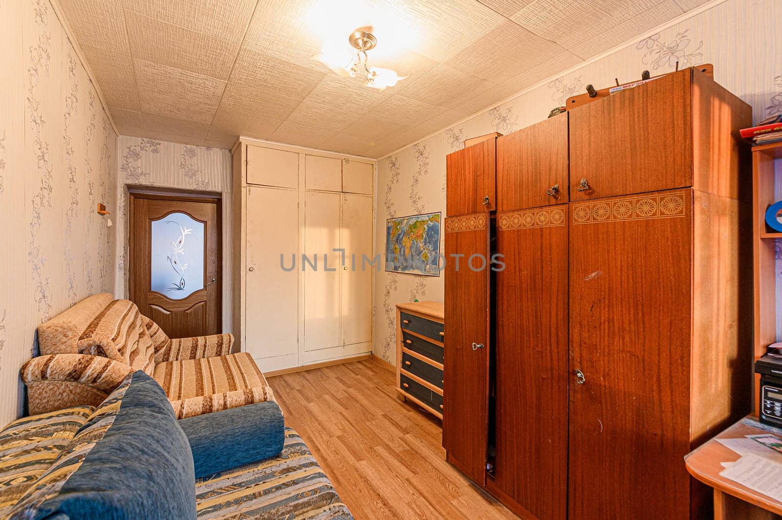Russia, Moscow- November 20, 2019: interior room apartment modern bright cozy atmosphere. general cleaning, home decoration, living room with sofa