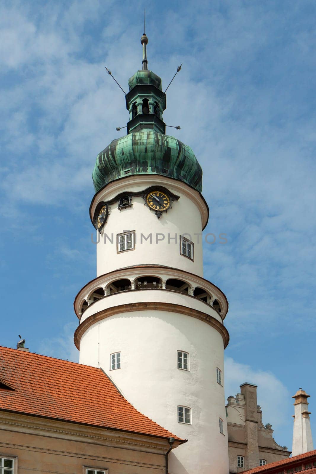 Castle in Nove Mesto nad Metuji in summer times with beautiful blue sky - Czech Republic