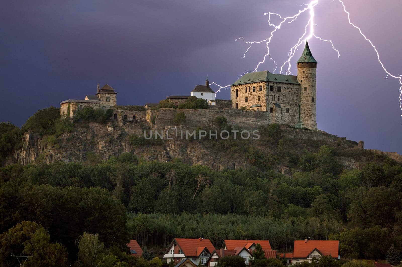 castle Kuneticka Hora at flash - Czech Republic