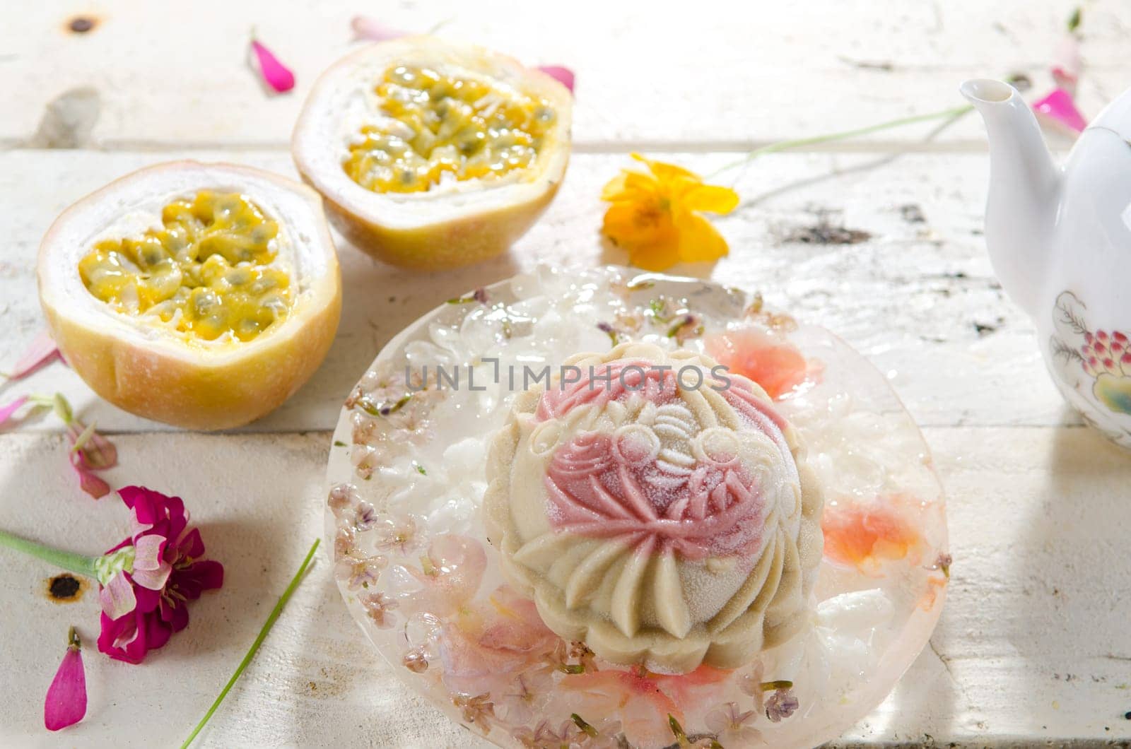 Ice Mooncake ,Chinese mid autumn festival food.