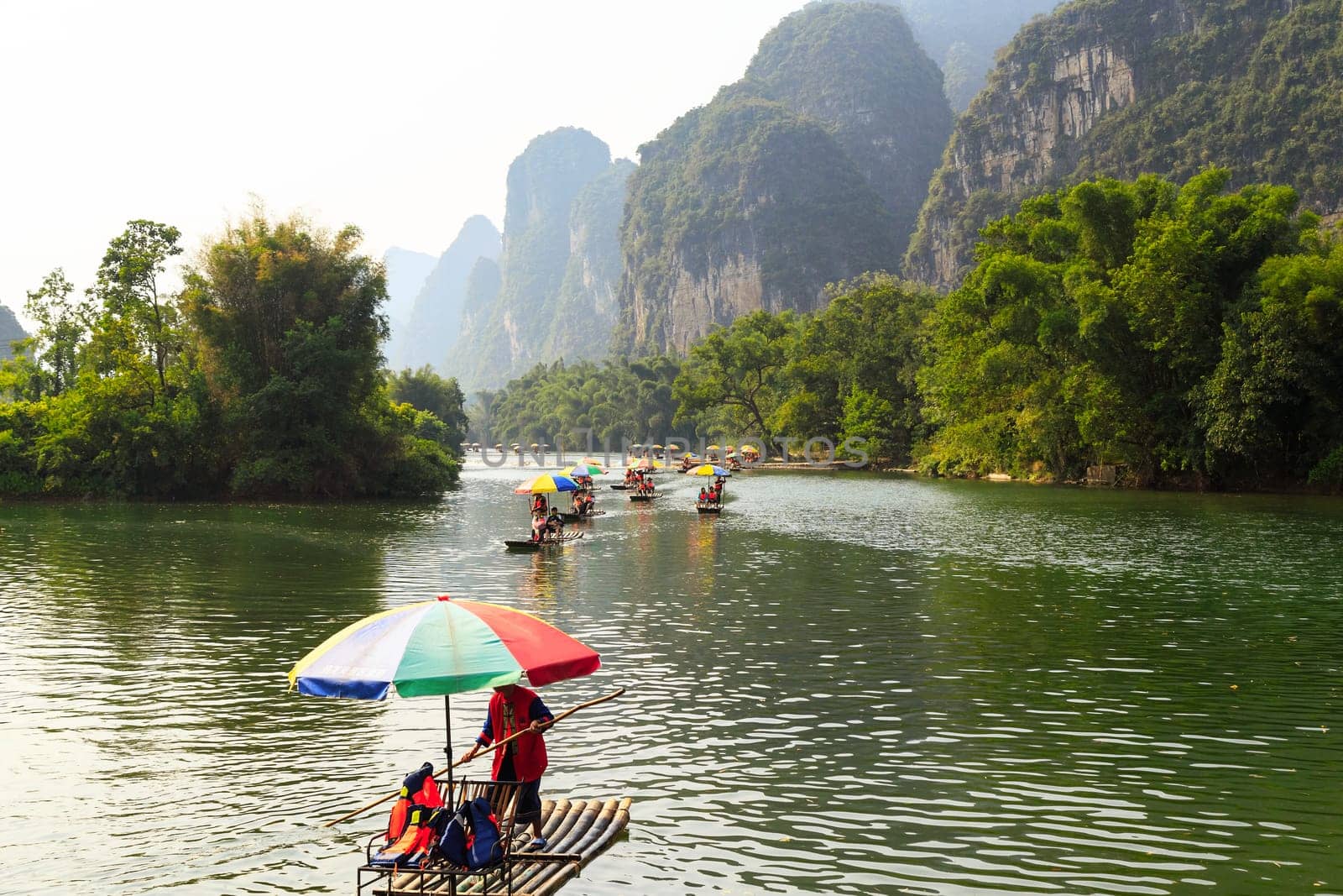 Rafting on the Li River in China