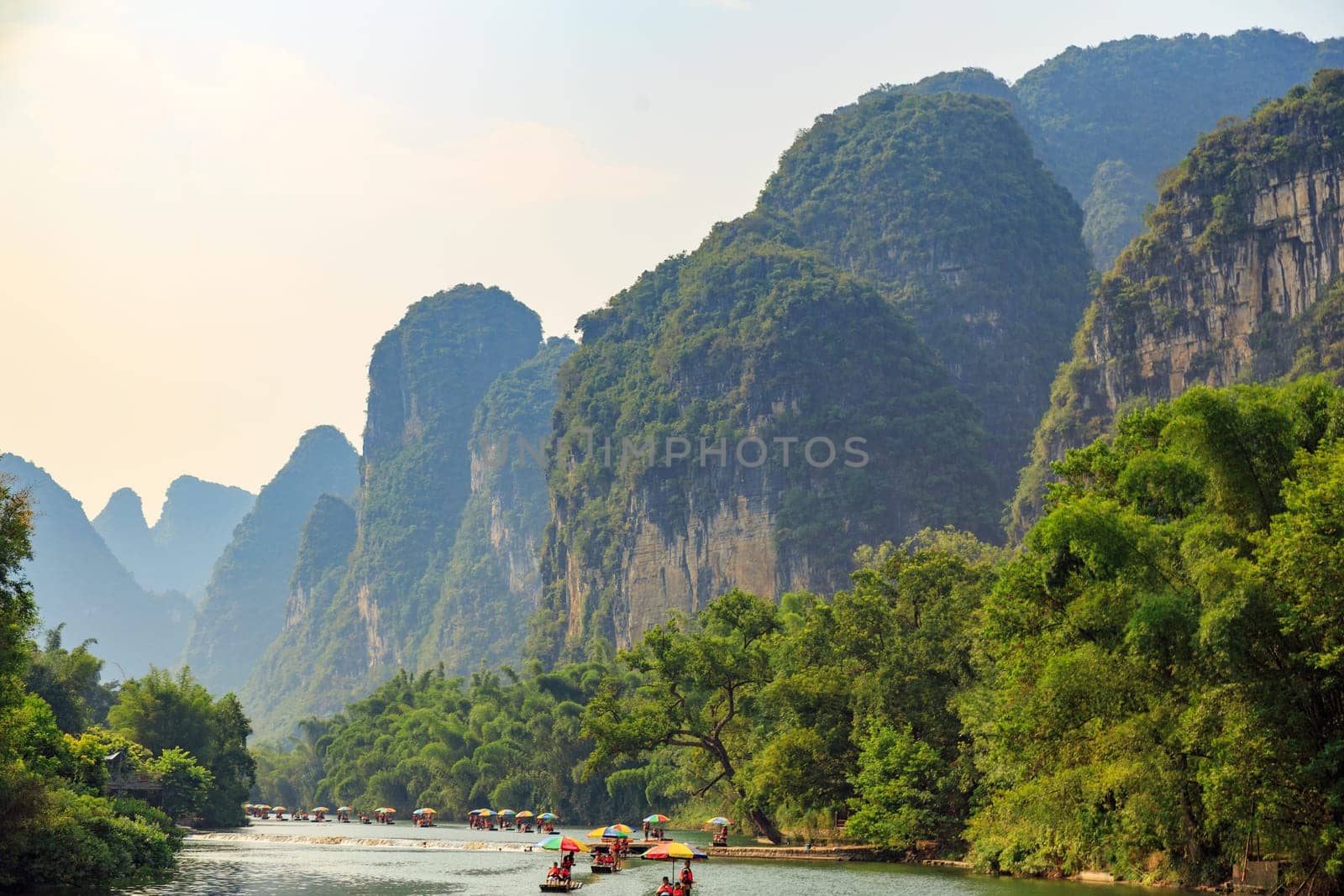 Rafting on the Li River in China