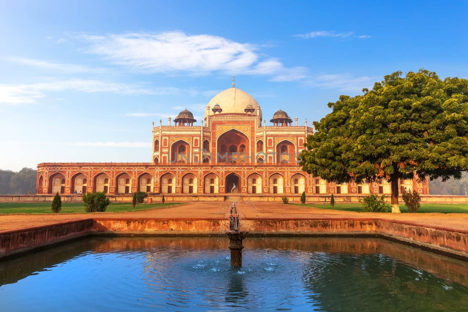 Humayun's Tomb in India, Delhi, front view.