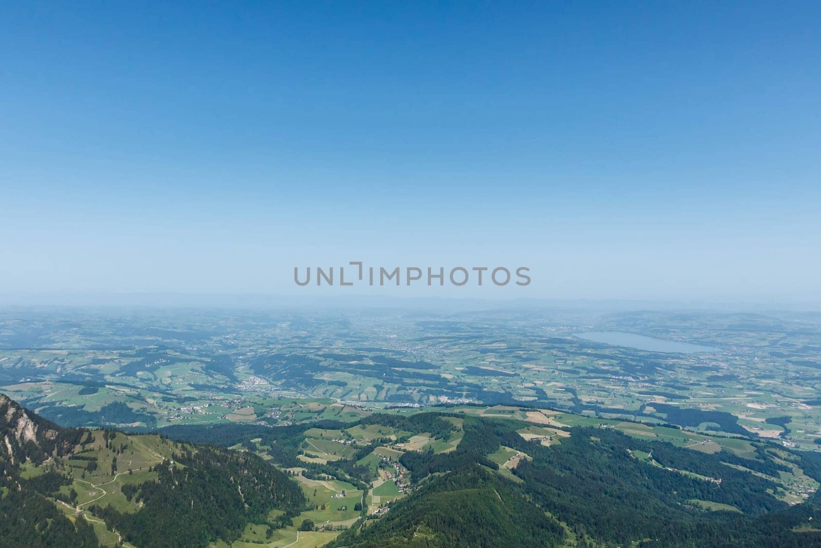 View from the mountain Pilatus at Lucerne, Switzerland with copy space