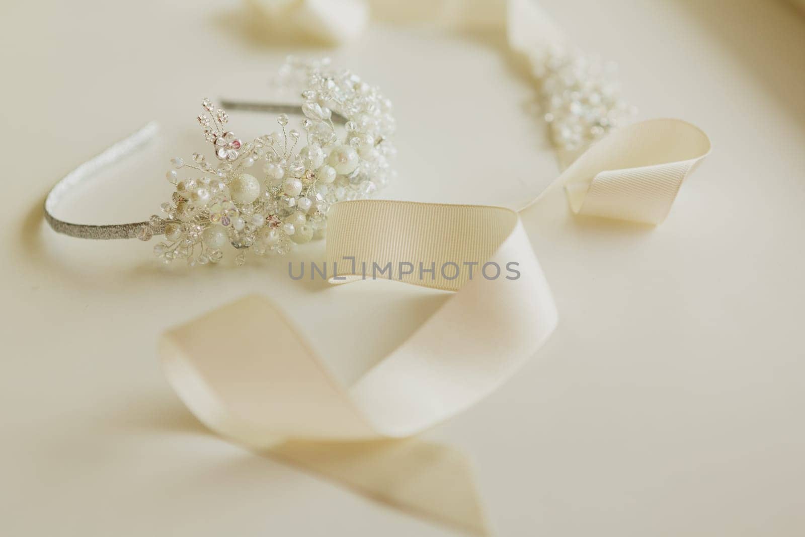 The composition of beautiful wedding accessories bride