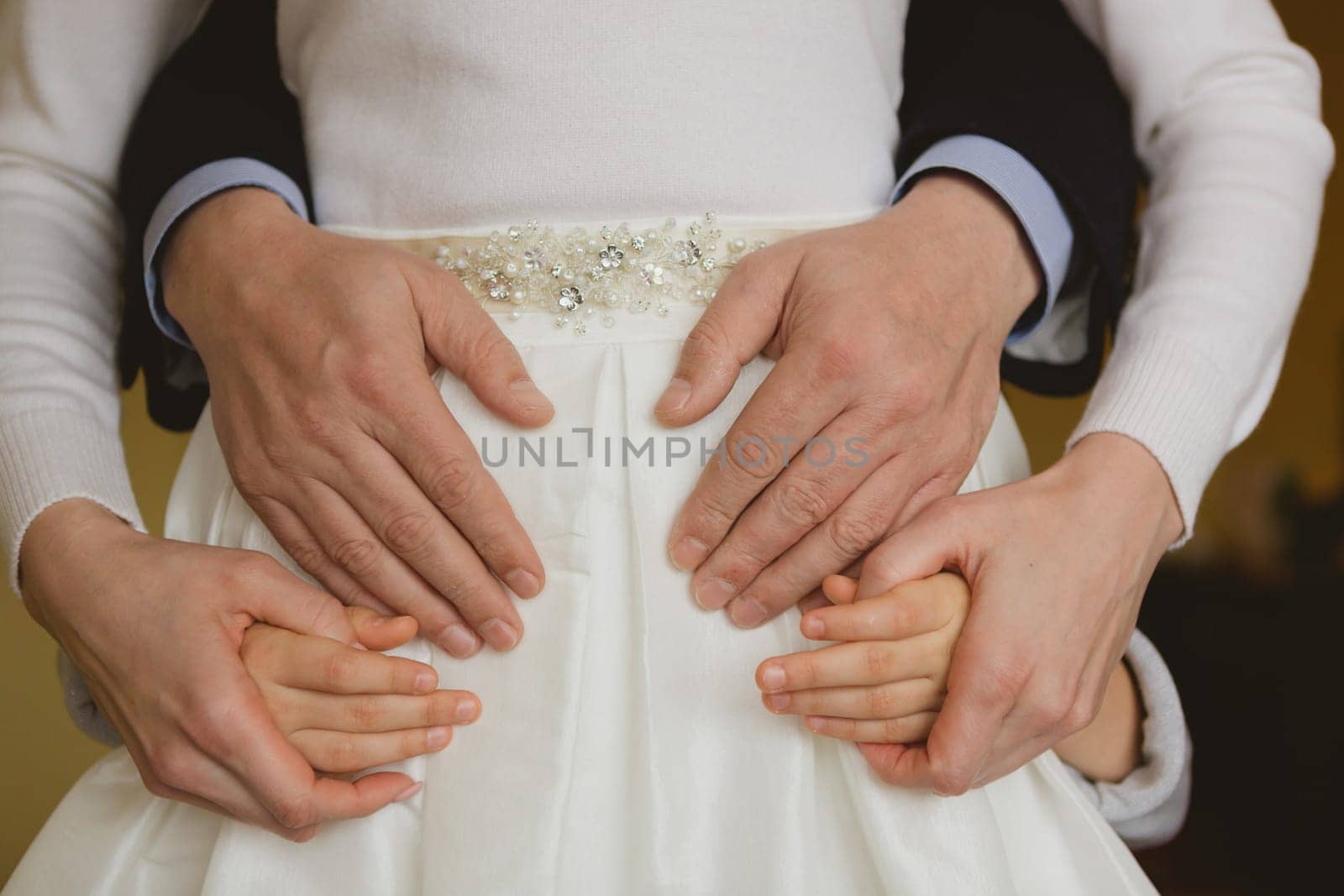 Family holding hands together closeup. conceptual idea