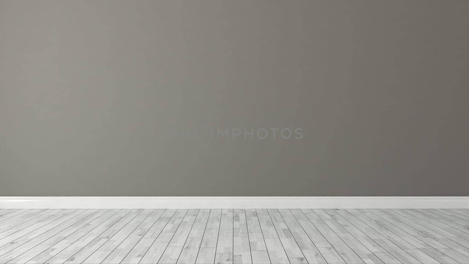 brown wall background with white parquet in the room decoration idea 3d rendering