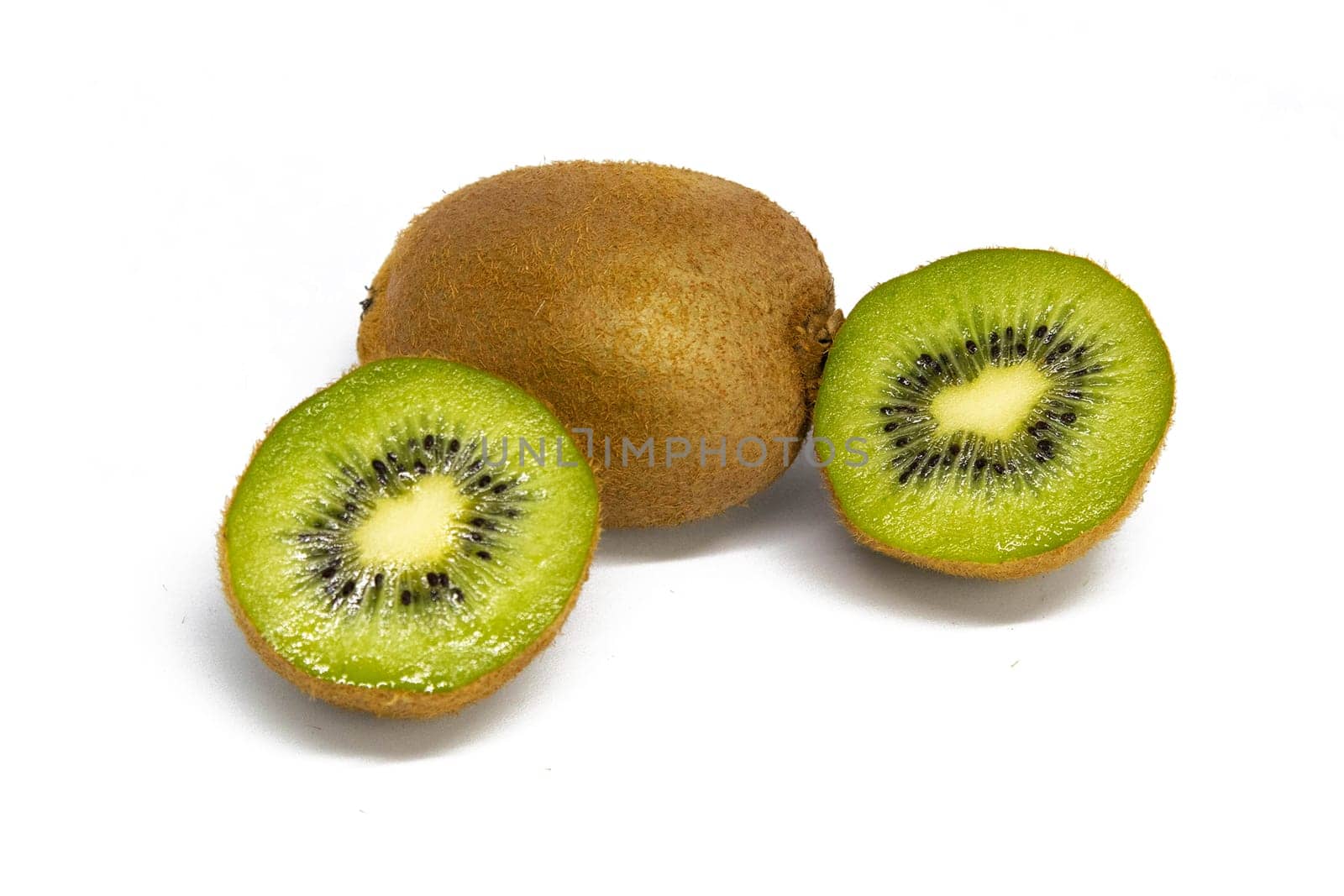 Kiwi isolated on white background. Front views.